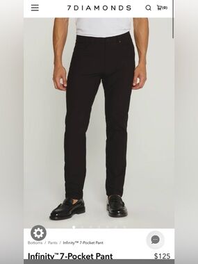 Men’s 7DIAMONDS Black Infinity 7-Pocket Pants